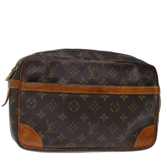 LOUIS VUITTON Monogram Compiegne 28 Clutch Bag LV Auth - Picture 1 of 16